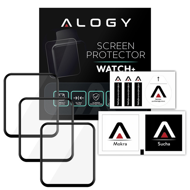 Alogy 3x Szkło na smartwatch elastyczne 3D do Xiaomi Redmi Watch 2 Lite Black