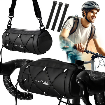 Alogy Sport Torba rowerowa sakwa uchwyt na rower kierownicę ramę saszetka etui pokrowiec 23.6x10.5x10cm (S) czarna
