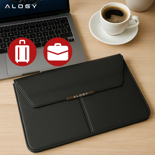 Torba na laptopa Alogy FlexCase Pro wielofunkcyjna rozkładana z podstawką i podkładką na myszkę do Macbooka 13/  14" Czarna