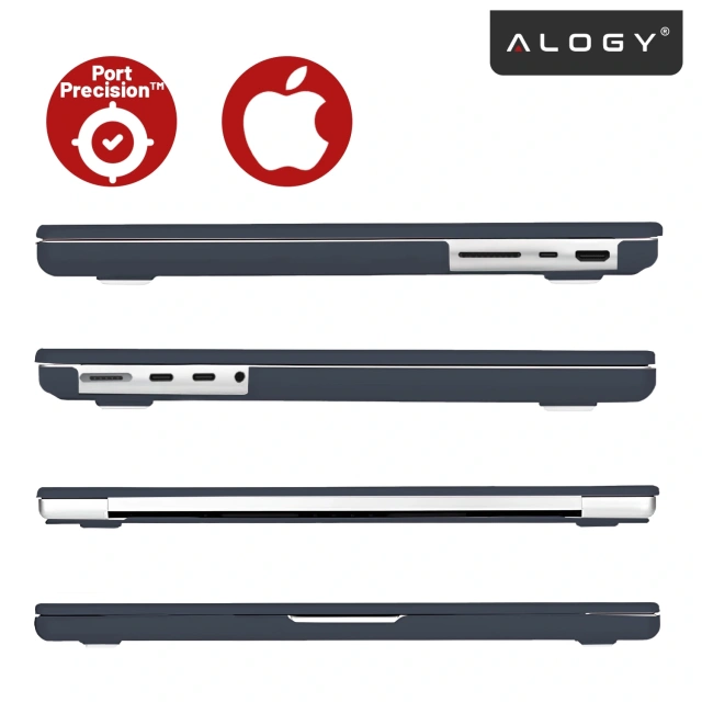 Etui do Apple Macbook Pro 16 2021-2025 (M1/M2/M3/M4) – elastyczna, matowa obudowa ochronna, lekka i odporna – Alogy AirGuard™ Granatowy