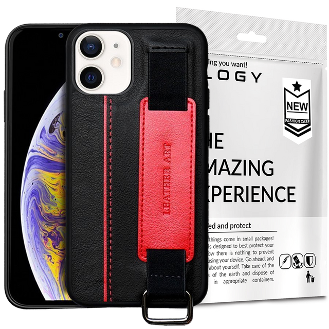 Alogy Etui na telefon obudowa Leather Case do Apple iPhone 12 Mini Czarne