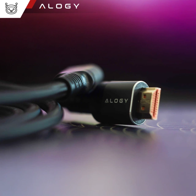 2x Kabel HDMI 2.1 Alogy 5m 4K 8K PREMIUM MIEDŹ ULTRA High Speed 60Hz 48GBps Czarny