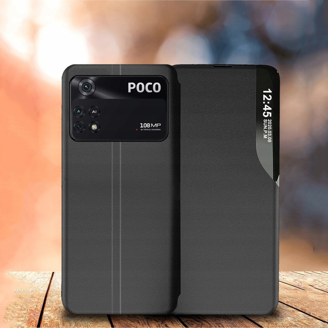 Alogy Etui na telefon z klapką portfel skórzany Smart View Cover do Xiaomi Redmi Note 10 Pro