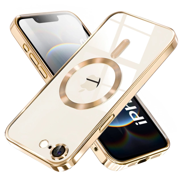 Etui do Apple iPhone 16e Alogy LuxeShield™️ Glamour Luxury Ring obudowa do MagSafe z osłoną aparatów Złote