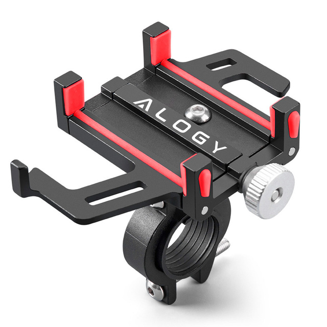 Alogy Uchwyt rowerowy Bike Phone Holder do telefonu 55-95mm na kierownicę na rower hulajnogę motor Czarny
