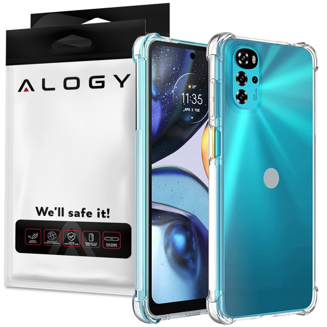 Alogy Etui na telefon pancerne ShockProof do Motorola Moto G22 Przezroczyste