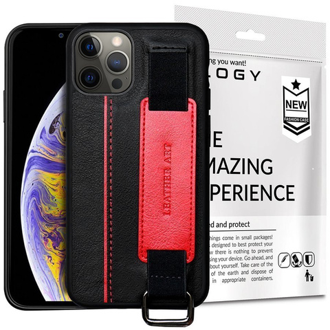 Alogy Etui na telefon obudowa Leather Case do iPhone 12/ 12 Pro 6.1 Czarne
