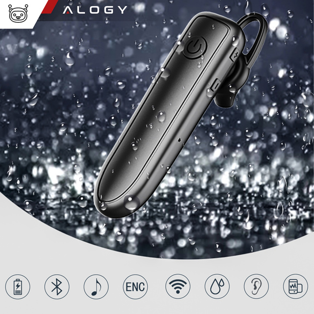 Alogy Słuchawka bezprzewodowa do rozmów Bluetooth 5.1 zestaw słuchawkowy do samochodu auta Czarna