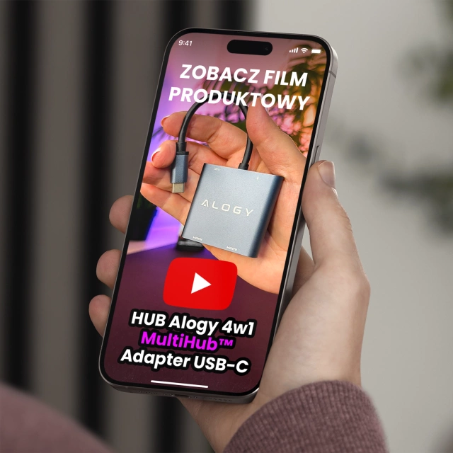 Adapter HUB 4w1 Alogy przejściówka USB-C do 2x HDMI USB 3.0 USB-C szybkie ładowanie PowerDelivery PD 100W
