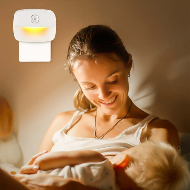 2x Alogy Lampka nocna z czujnikiem ruchu LED Night Light 3 barwy światła do gniazdka EU Biała