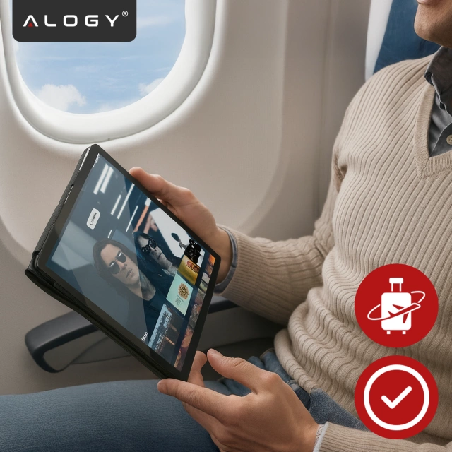 Etui do Lenovo Tab 10.1 TB-311, Smukłe Ochronne z Klapką, Składana Okładka Slim, Alogy BookGuard™ – Czarne