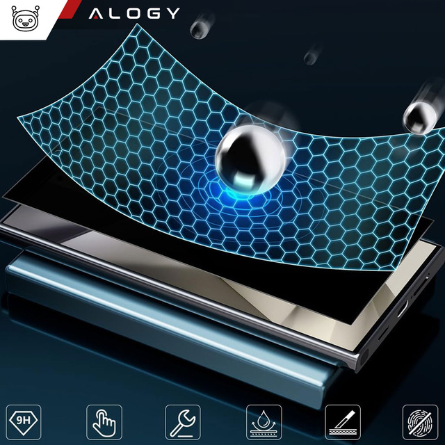 Alogy Szkło na ekran Full Glue case friendly do Samsung Galaxy S24 Ultra Czarne