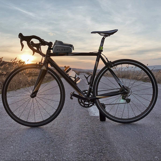 Alogy Sakwa 2L Torba rowerowa na rower uchwyt na telefon do 6.7" na ramę Czarna