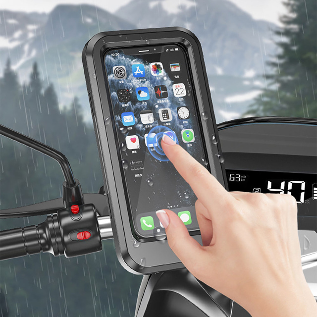 Alogy Uchwyt na rower wodoszczelny Waterproof Bicycle Phone Holder na kierownicę do telefonu Czarny