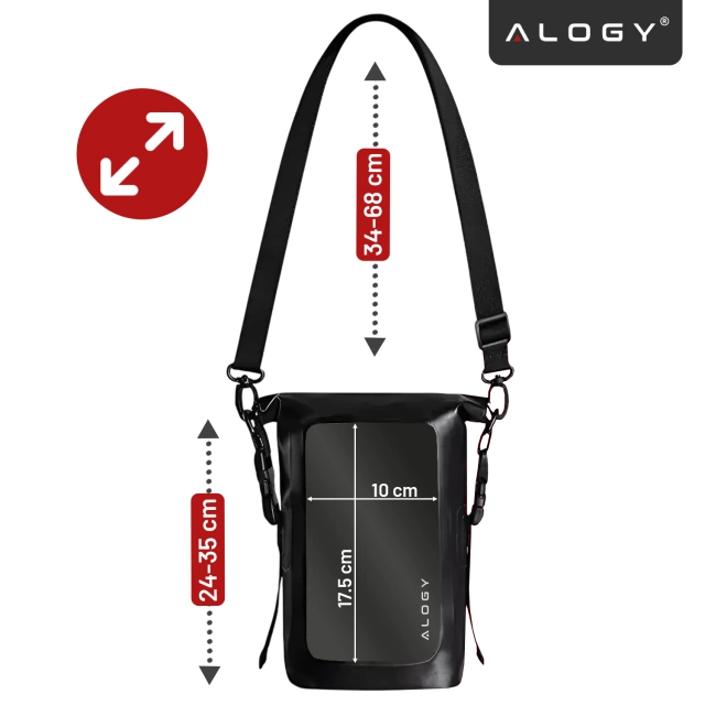 Alogy Sakwa Etui wodoodporne na telefon duża torba worek Case Waterproof Czarne