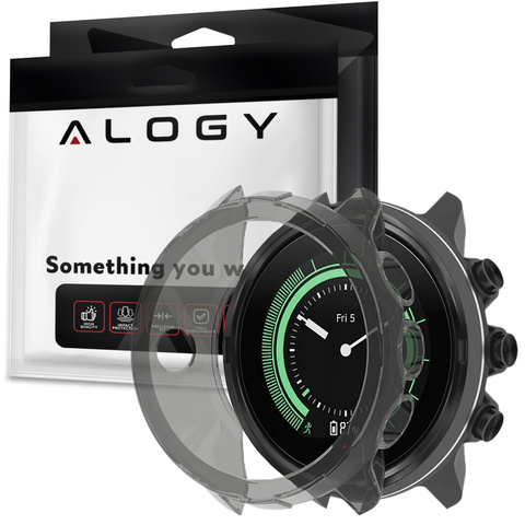 Alogy Etui silikonowe do smartwatcha case do Suunto 9 50 mm Czarne