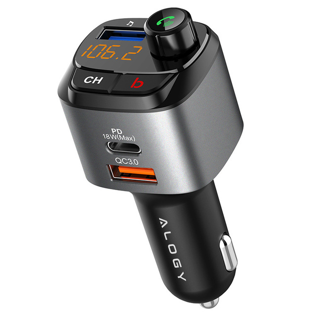 Alogy Transmiter samochodowy Bluetooth odtwarzacz MP3 nadajnik FM