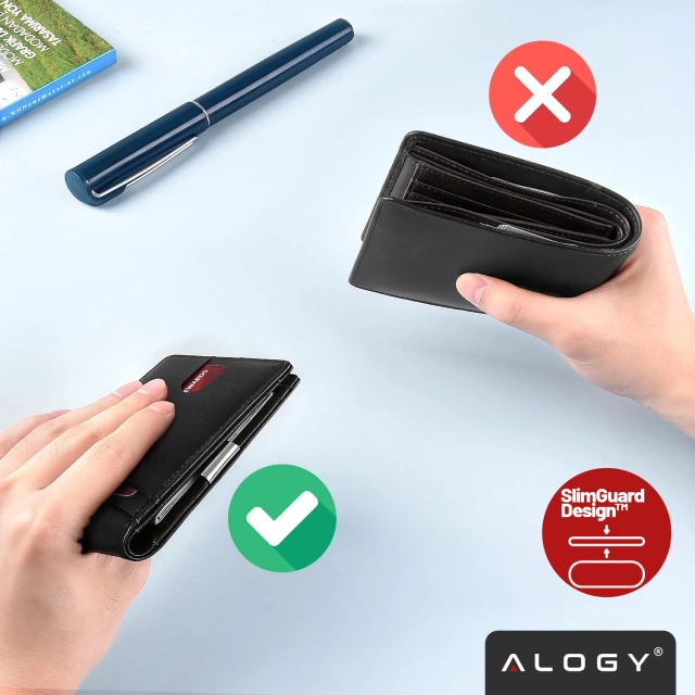 Portfel RFID Etui ochronne blokujące sygnał na karty dokumenty Alogy Small męski damski Wallet Czarny