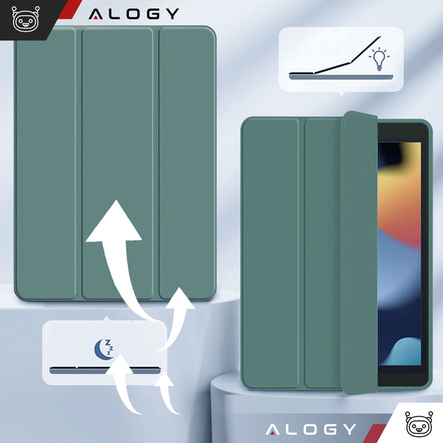 Alogy Etui na tablet Cheap Book Cover TPU + Pencil Space do Apple iPad 10.2 7/8/9Gen 2019/2020/2021 Zielone