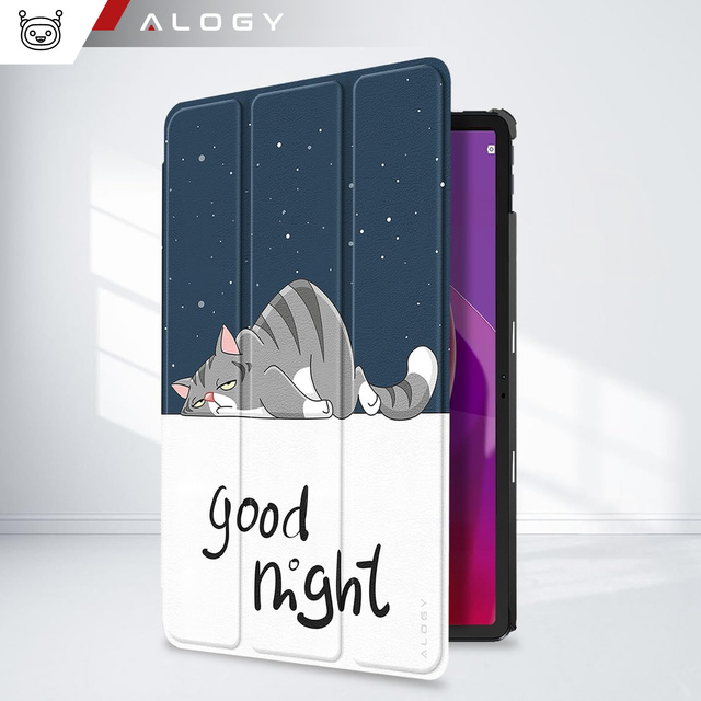 Etui do Lenovo Tab K11 / K11E 11” M11 10.95" TB330FU / TB330XU / TB331FC obudowa na tablet Case Alogy Book Cover Sleeping Cat + Rysik