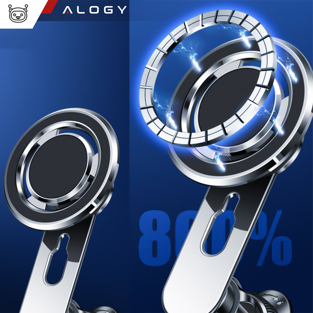 Alogy Uchwyt do samochodu samochodowy MagSafe Airvent car holder do telefonu do MagSafe na kratkę Czarny