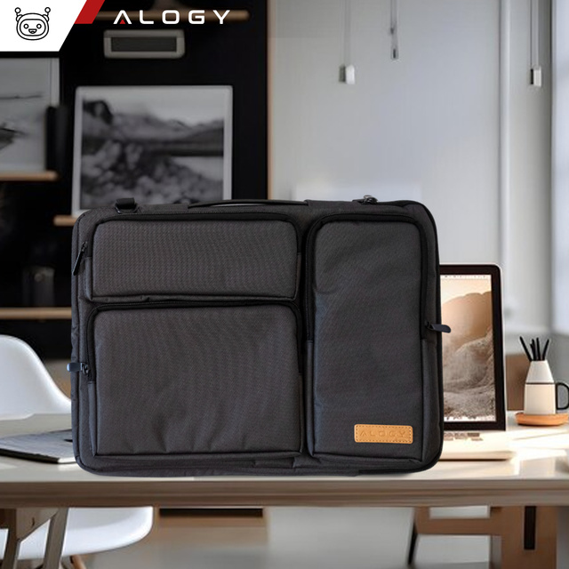 Alogy Torba Etui na MacBooka, laptopa, tableta 15.6" z paskiem na ramię Czarna