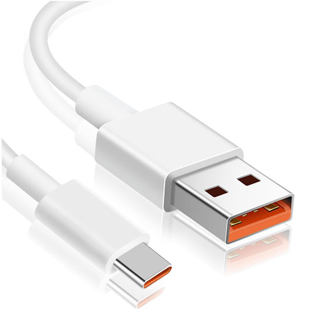 Kabel USB - USB-C typ C Alogy mocny szybki 67W 6A PD 1M przewód do ładowarki Blue Label Biały
