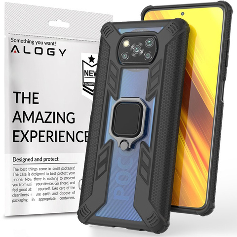 Alogy Pancerne etui Ring Carbon Holder do Xiaomi Poco X3 NFC