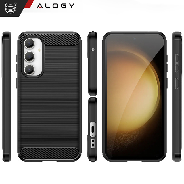 Etui ochronne do Samsung Galaxy S23 FE plecki na telefon Alogy Carbon Silicone obudowa czarne