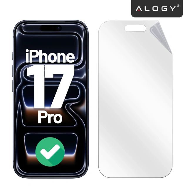 Folia hydrożelowa do Apple iPhone 17 Pro – elastyczna ochrona ekranu, samoregeneracja, pełne dopasowanie i wysoka przejrzystość – Alogy Hydrogel Film™