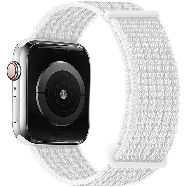 Alogy Nylon Strap Pasek z rzepem do Apple Watch 1/2/3/4/5/6/7/8/SE (38/40/41mm) Biały