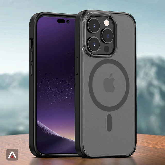 Alogy MagCase do MagSafe Etui matowe obudowa z pierścieniem magnetycznym do Apple iPhone 13 Pro Czarne
