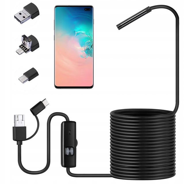 Alogy Hard Wire Kamera inspekcyjna endoskopowa micro USB + USB-C + USB Full HD 5m 8mm Endoskop