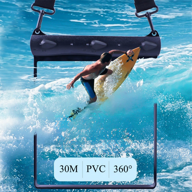Alogy Etui wodoodporne duże Waterproof Case torba z paskiem na ramię uniwersalna na telefon tablet dokumenty 23x25 cm Czarne