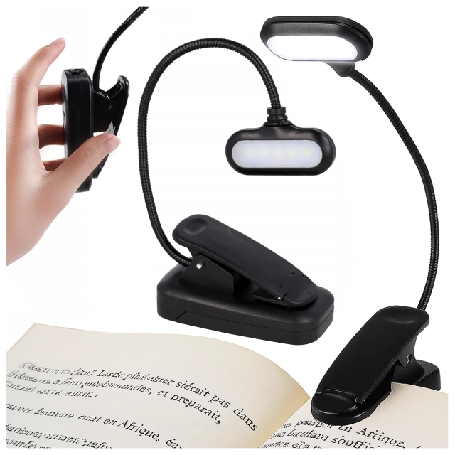 Alogy Lampa biurkowa LED z klipsem Bezprzewodowa Czarna