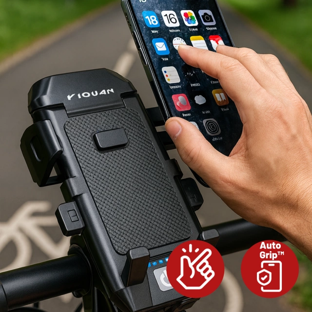 Alogy 4w1 Uchwyt rowerowy na telefon + lampka przednia + dzwonek na rower + Powerbank 3000mAh Bicycle Front Light