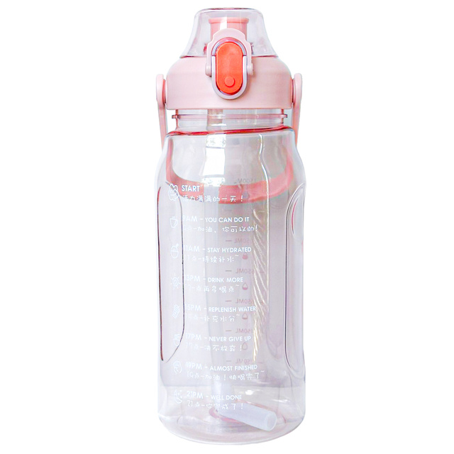 Alogy Butelka ze słomką Time Marker Water Bottle with Straw with Handle 1500ml