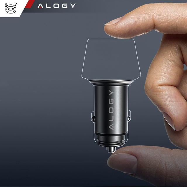Alogy Car Ładowarka samochodowa USB QC 3.0 18W + USB C PD 30W szybka mocna do telefonu czarna