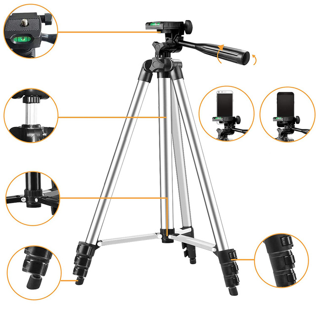 Alogy Statyw tripod lekki z pilotem i torbą do smartfona na aparat 105cm