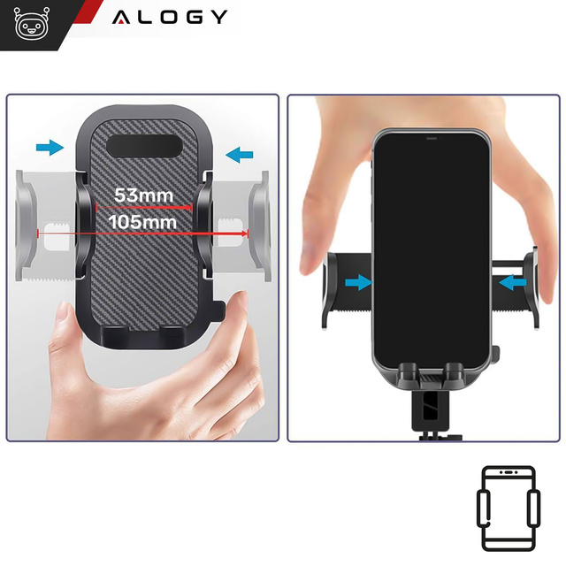 Alogy Uchwyt na telefon stojak podstawka na biurko regulowany 360 Tripod biurkowy statyw 4-7" Czarny