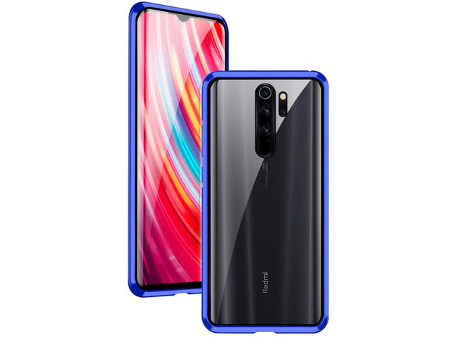 Etui na telefon magnetyczne Dr.Fit szklane do Redmi Note 8 Pro Niebieskie