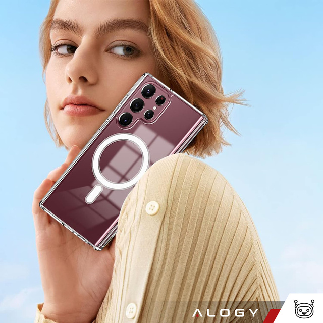 Etui do Samsung Galaxy S24 Ultra Mag Safe Case obudowa plecki Cover Anti-Shock Clear Alogy Przezroczyste