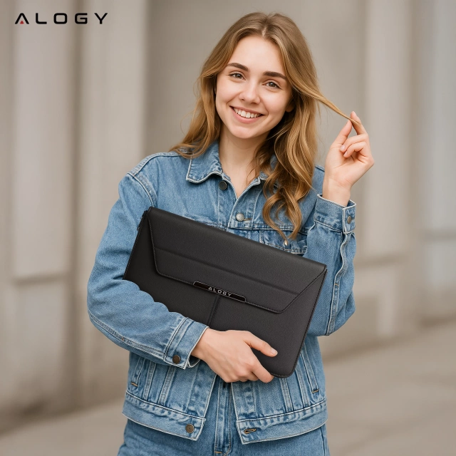 Torba na laptopa Alogy FlexCase Pro wielofunkcyjna rozkładana z podstawką i podkładką na myszkę do Macbooka 13/  14" Czarna
