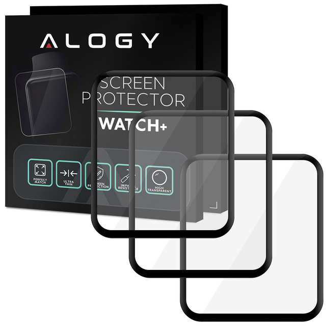 Alogy 3x Szkło na smartwatch elastyczne 3D do Xiaomi Redmi Watch 2 Lite Black
