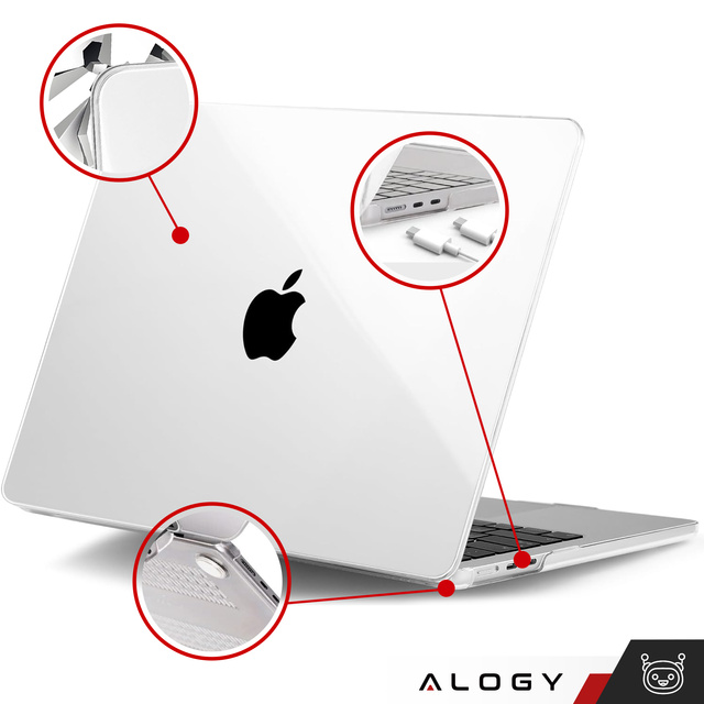 Alogy Etui do Macbook Air 15 M2 2023 A2941 Case obudowa pokrowiec Clear Hard Cover Przezroczyste