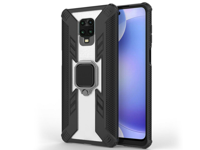 Alogy Pancerne etui Ring Carbon Holder do Xiaomi Redmi Note 9S/ Pro/ Max