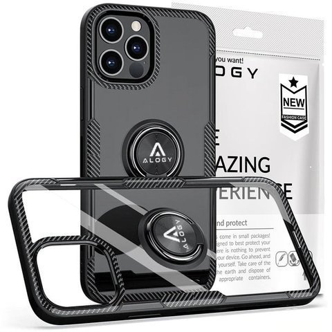 Alogy Etui do telefonu Ring Holder do Apple iPhone 12/ 12 Pro czarne
