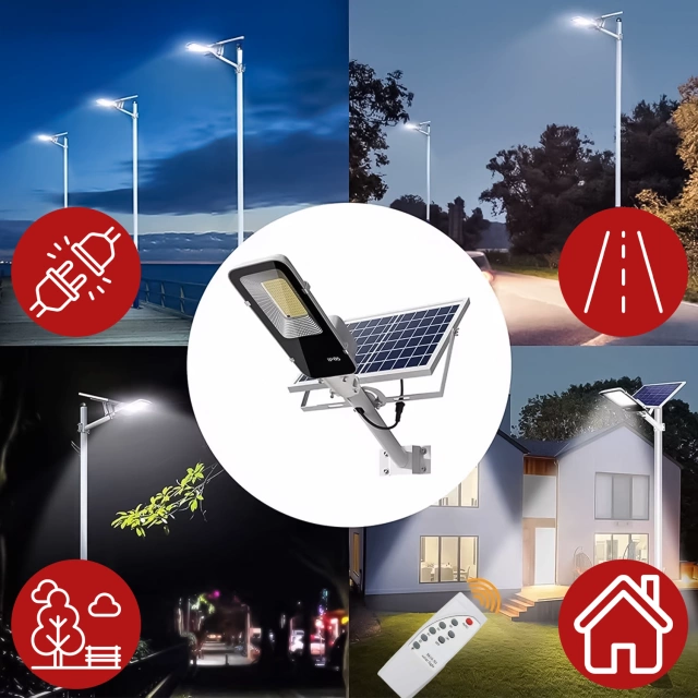 Lampa solarna Uliczna LED wodoodporna IP65 ścienna Alogy SolarBright 6000mAh do domu elewacyjna światło