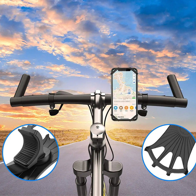 Alogy Uchwyt rowerowy Spider TPU Bike Holder do telefonu Silikonowy na rower motor hulajnoga quad Czarny