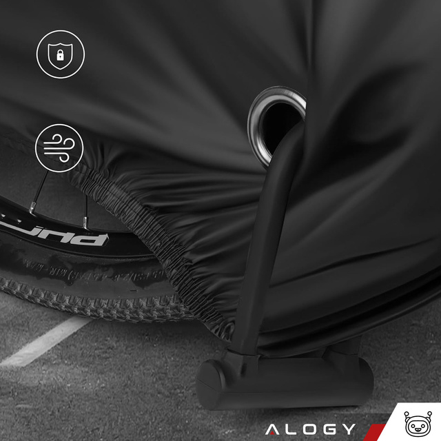 Alogy Pokrowiec na rower/skuter/motor plandeka futerał rowerowy ochronny wodoodporny zima/lato z etui Czarny XL